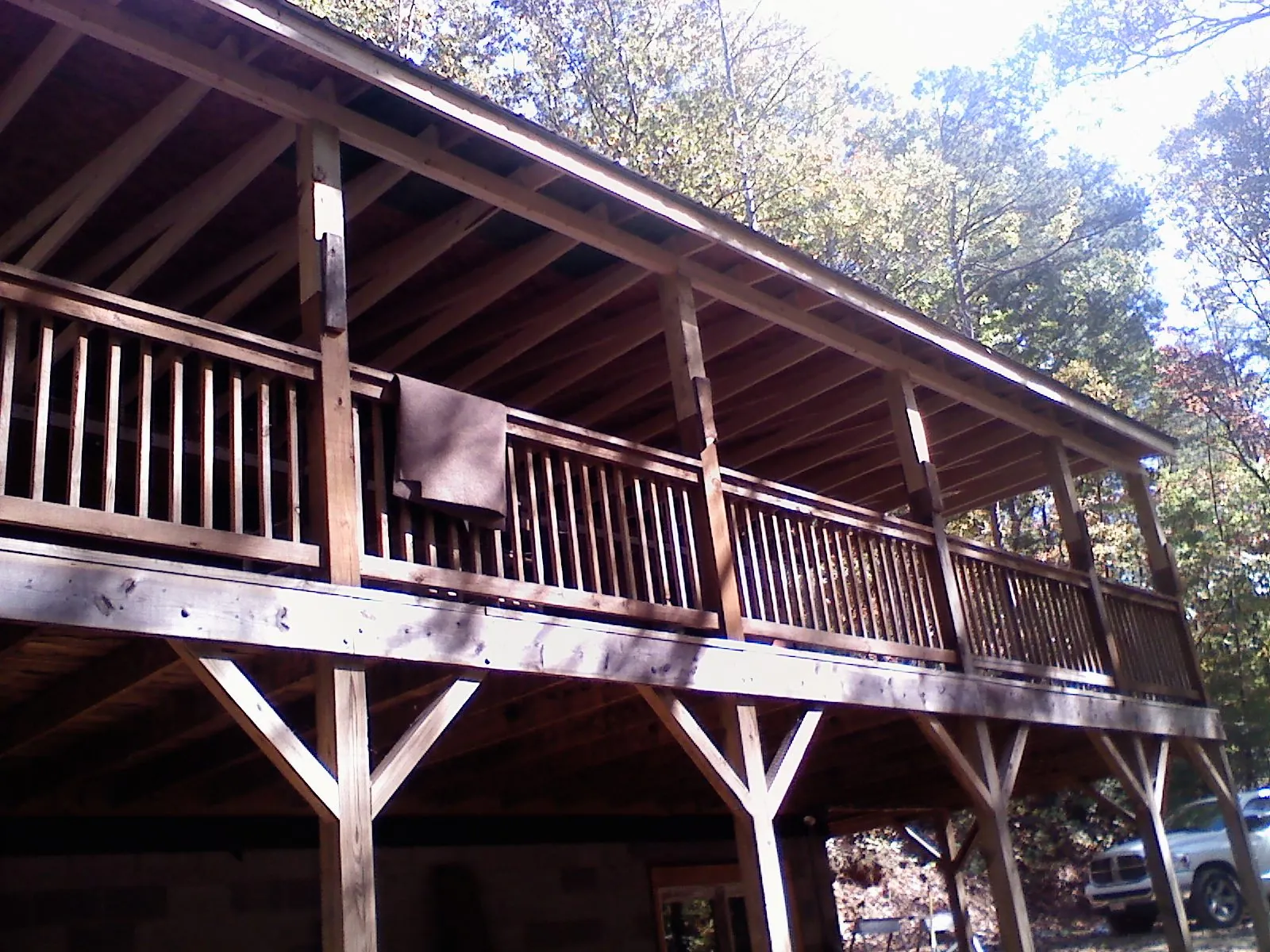 Timber framing under a new elevated porch and deck — Roof Leak Repair in Paint Lick by Roofing Brothers